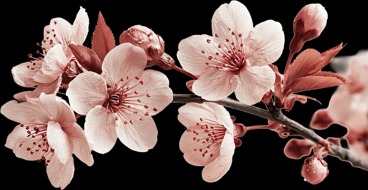 A branch of blossoming sakura